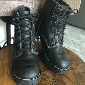 Vintage 90s Black Skechers Platform Combat Boots